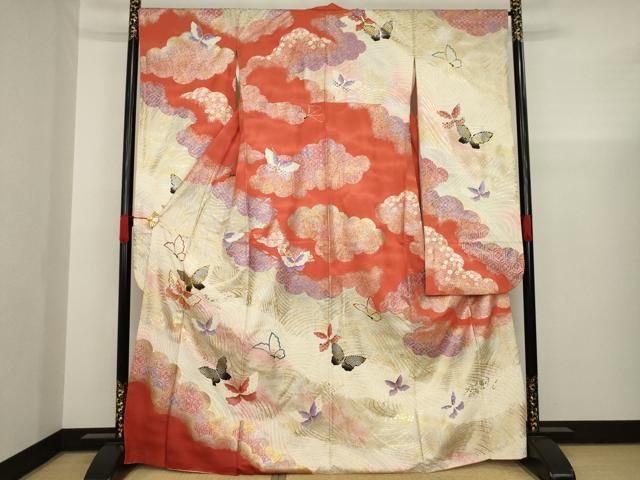 ブランド振袖 山本寛斎 豪華 刺繍 金駒 身丈178cm トールサイズ 平和屋着物▽世界的ファッションデザイナー 山本寛斎 kansai