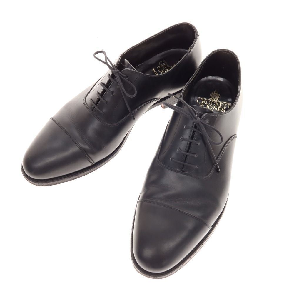 クロケットアンドジョーンズ CROCKETT-JONES KENT ストレートチップ ドレスシューズ ブラック サイズ7E メンズ