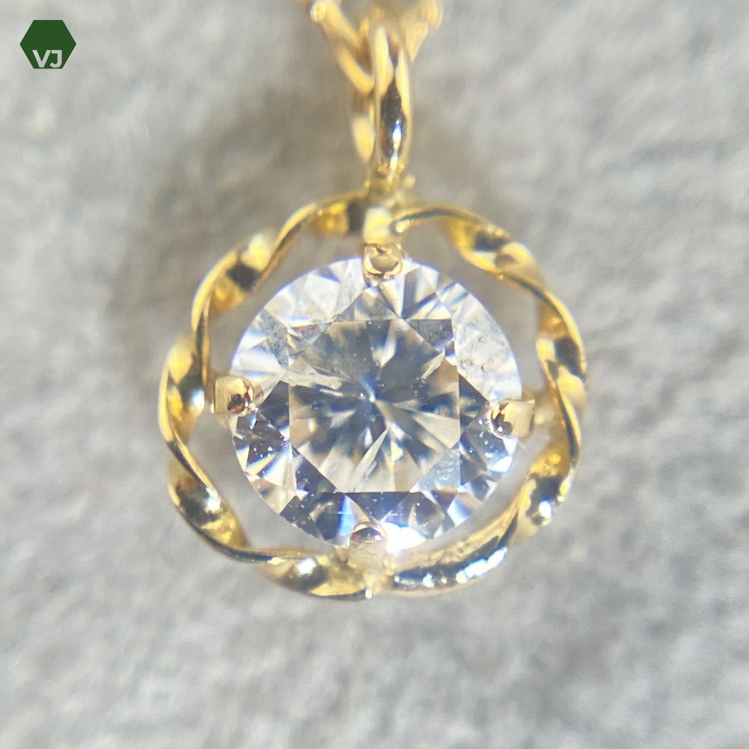 31-22】一粒ダイヤモンド ネックレス D0.20ct【中古】【K18YG】【40cm 