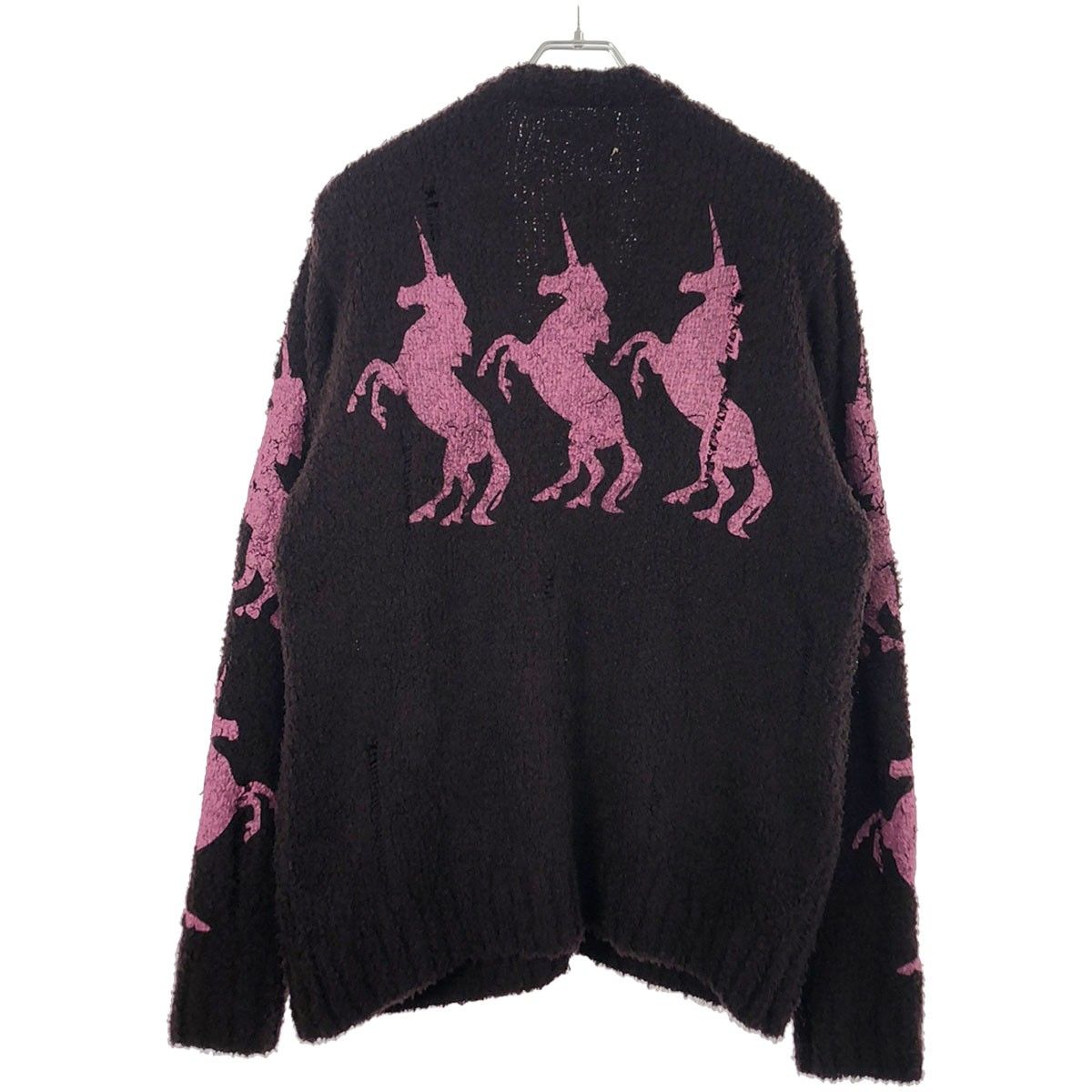 トップス MASU 23AW UNICORN GRUNGE CARDIGAN Size46 MASU(エムエーエスユー)のUNICORN GRUNGE CARDIGAN PURPLEの通販