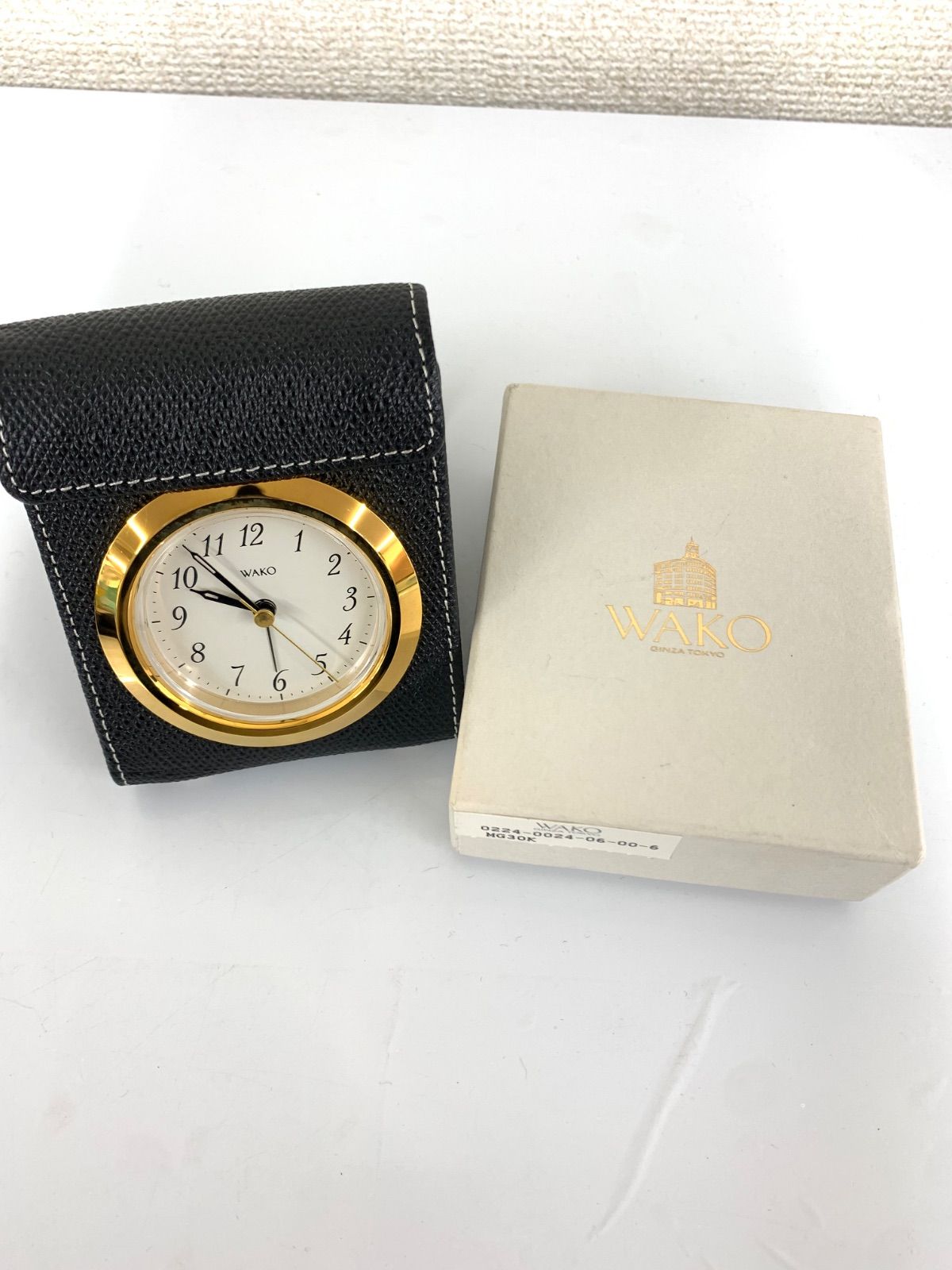 銀座　WAKO  牛皮　写真アルバム　未使用 Gift Set】WAKOクロック〈SG035〉＆写真立て 〈おもちゃ
