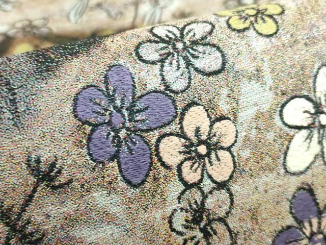 平和屋着物□極上 西陣 とみや織物謹製 とみや帯 全通柄袋帯 花咲山取