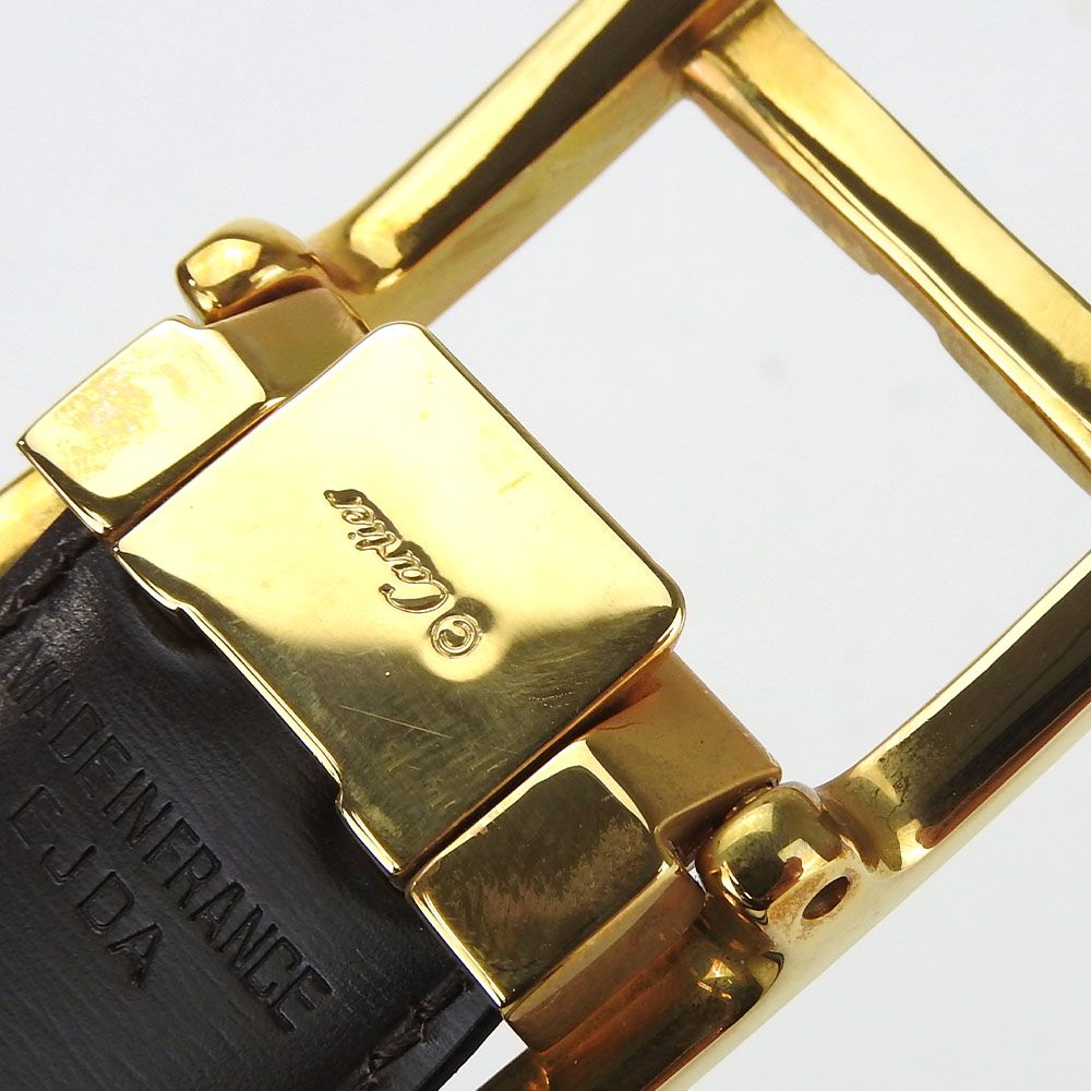 中古】 カルティエ ベルト タンク L5000065 レザー ブラック ゴールド  
