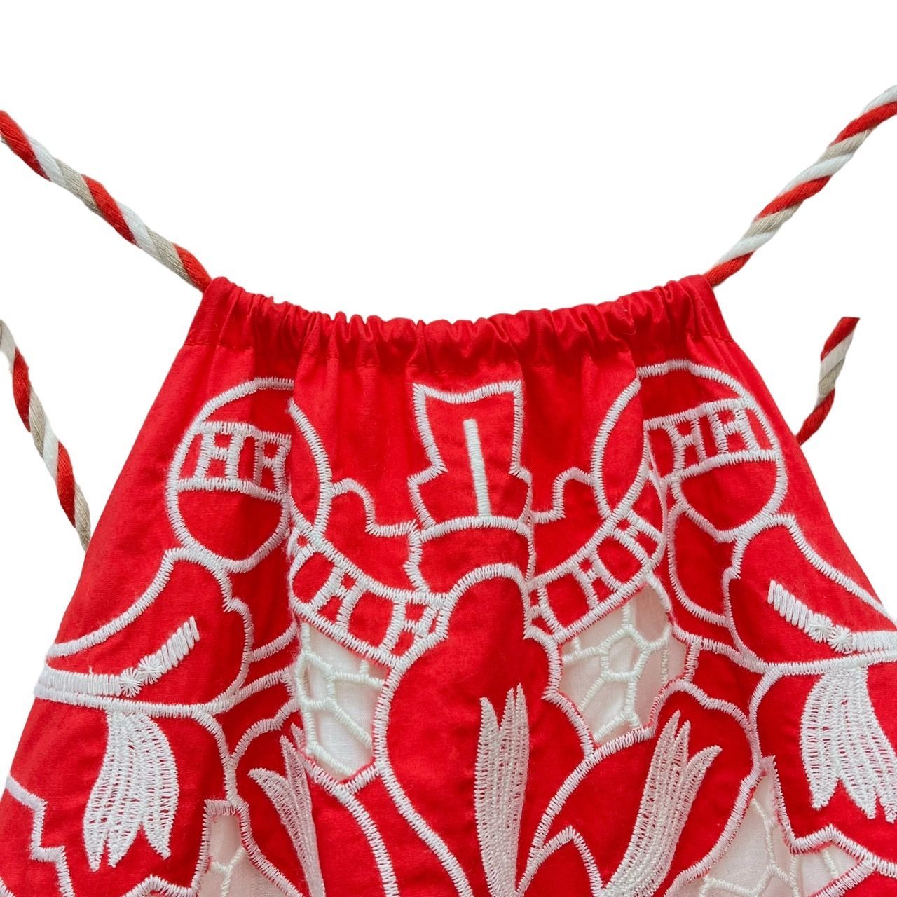 RED VALENTINO コットン ミディワンピース ギャザー入り