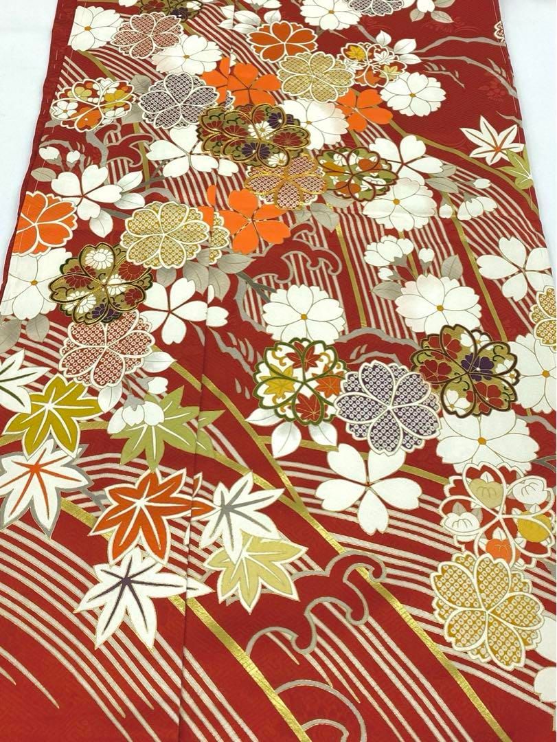 振袖 久保耕 久美すがた 仮絵羽 京友禅 振り布付き 正絹 未仕立て品 八