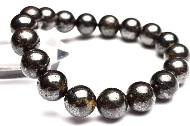 １点物 サハラ砂漠産 コンドライト隕石 サハラNWA869隕石 10.5mm ブレスレット パワーストーン 天然石 _MA8213 NEXPOTALLINN_EU