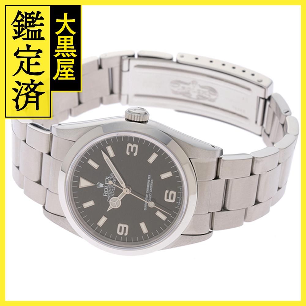 X番 1993年11月並行　ROLEX ロレックス　メンズ オートマチック　エクスプローラーⅠ 14270 シングルバックル トリチウム　 ブラック文字盤 SS【472】HK