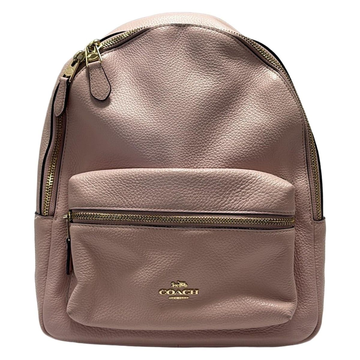 COACH コーチ リュックサック チャーリー ペブルド レザー ミディアム バックパック 30550 ライトピンク レザー