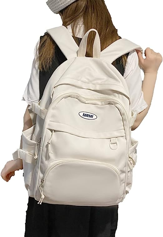 窓付き リュック 推し活　鞄　通学　旅行　大容量　オフホワイト　バッグパック