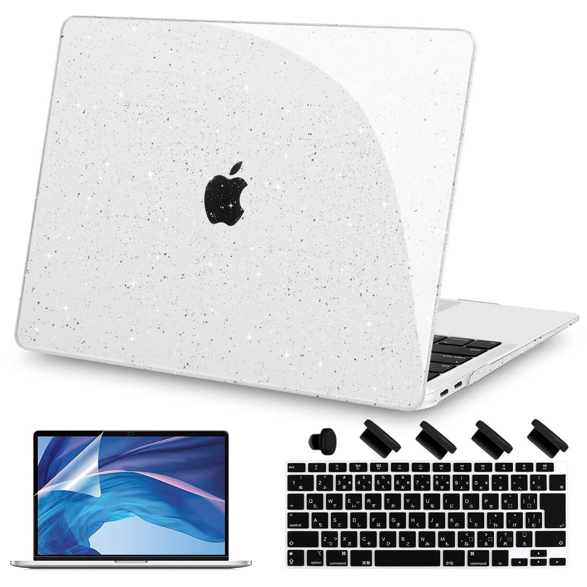 TOUCH ケース ID搭載 インチ 13 モデル：A2337 Air M1A2179 MacBook 対応+日本語キーボードカバー 219 + 22 221 液晶保護フィルム 特別版Teryeefi 軽量 222 保護カバーキラキラクリア キラキラ星