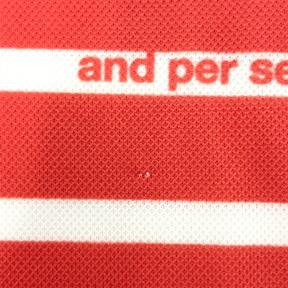 サイズ：M AND PER SE アンパスィ 半袖 ポロシャツ ボーダー柄 レッド