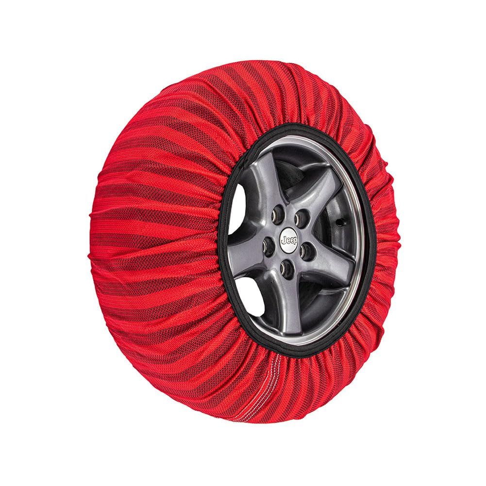 ISSE TEXTILE SNOW CHAINS 布製 タイヤチェーン スノーソックス CLASSIC 全5サイズ 58/62/66/70/74 クラシックモデル レッド Tire Chains Snow Socks Cloth Red 簡単装着 滑 [66]