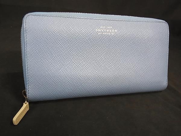 未使用に近い SMYTHSON スマイソン 長財布 ラウンドファスナー レザー □美品□ SMYTHSON スマイソン レザー ラウンドファスナー 長