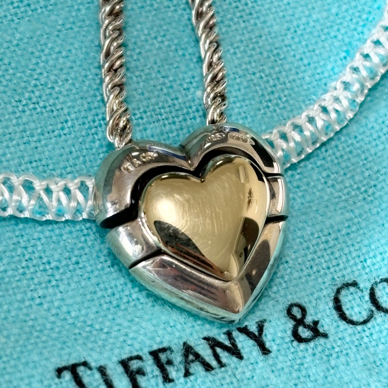 送料無料】Tiffany&Co./ティファニーアンドコー/ネックレス/コンビ/パズルハート/ツイストロープ/金銀/ゴールド/シルバー/箱付き/袋付き  - メルカリ