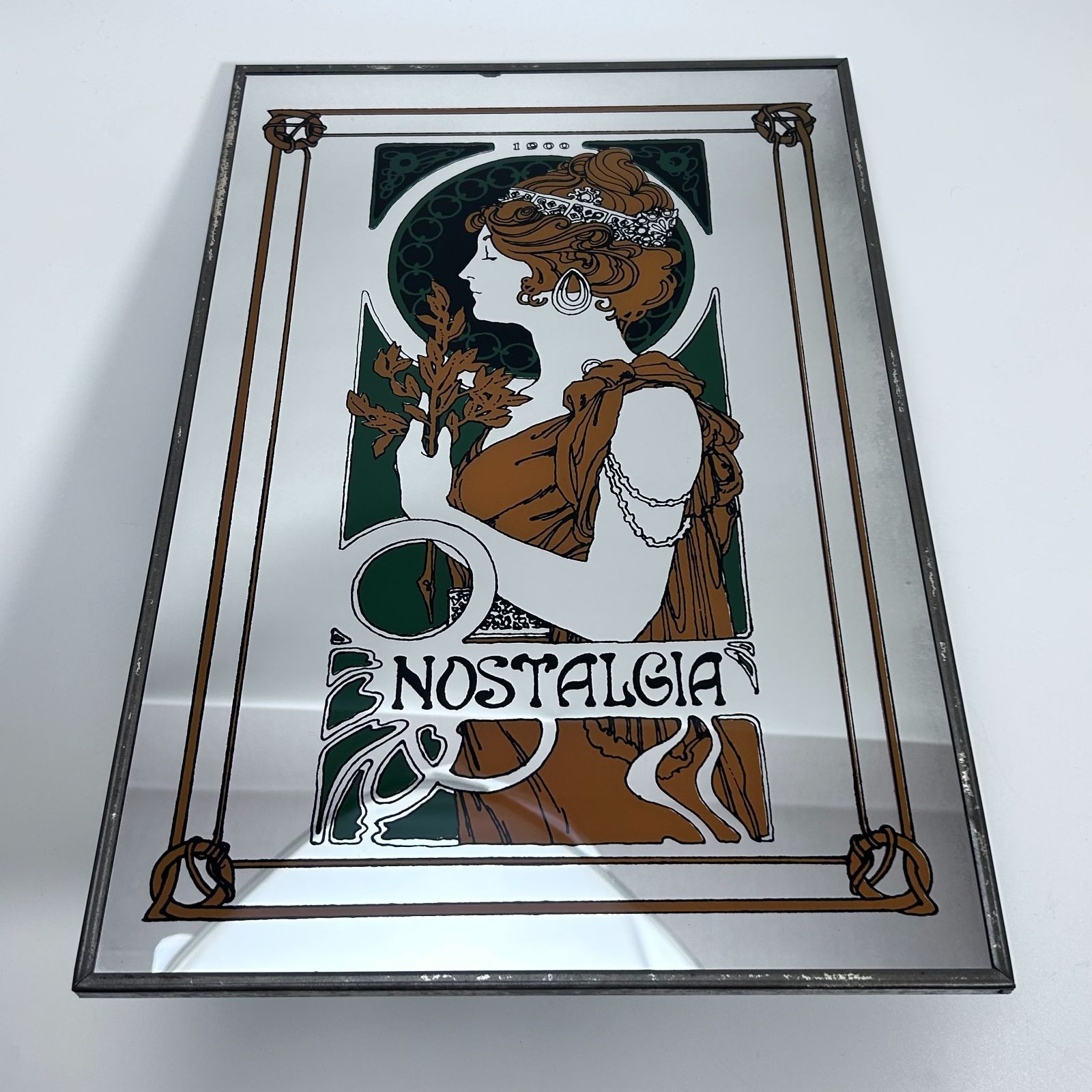 アルフォンス・ミュシャ ノスタルジア パブミラー 壁掛け鏡 アール・ヌーヴォー パブミラー アルフォンス・ミュシャ ノスタルジア NOSTALGIA