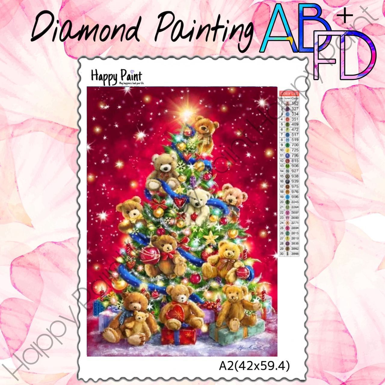 【ABビーズ＋FDビーズ入り】ダイヤモンドアート A2 クリスマス ツリー 樹脂 レジン ハンドメイド DIY ビーズ 手芸／1393ABFD