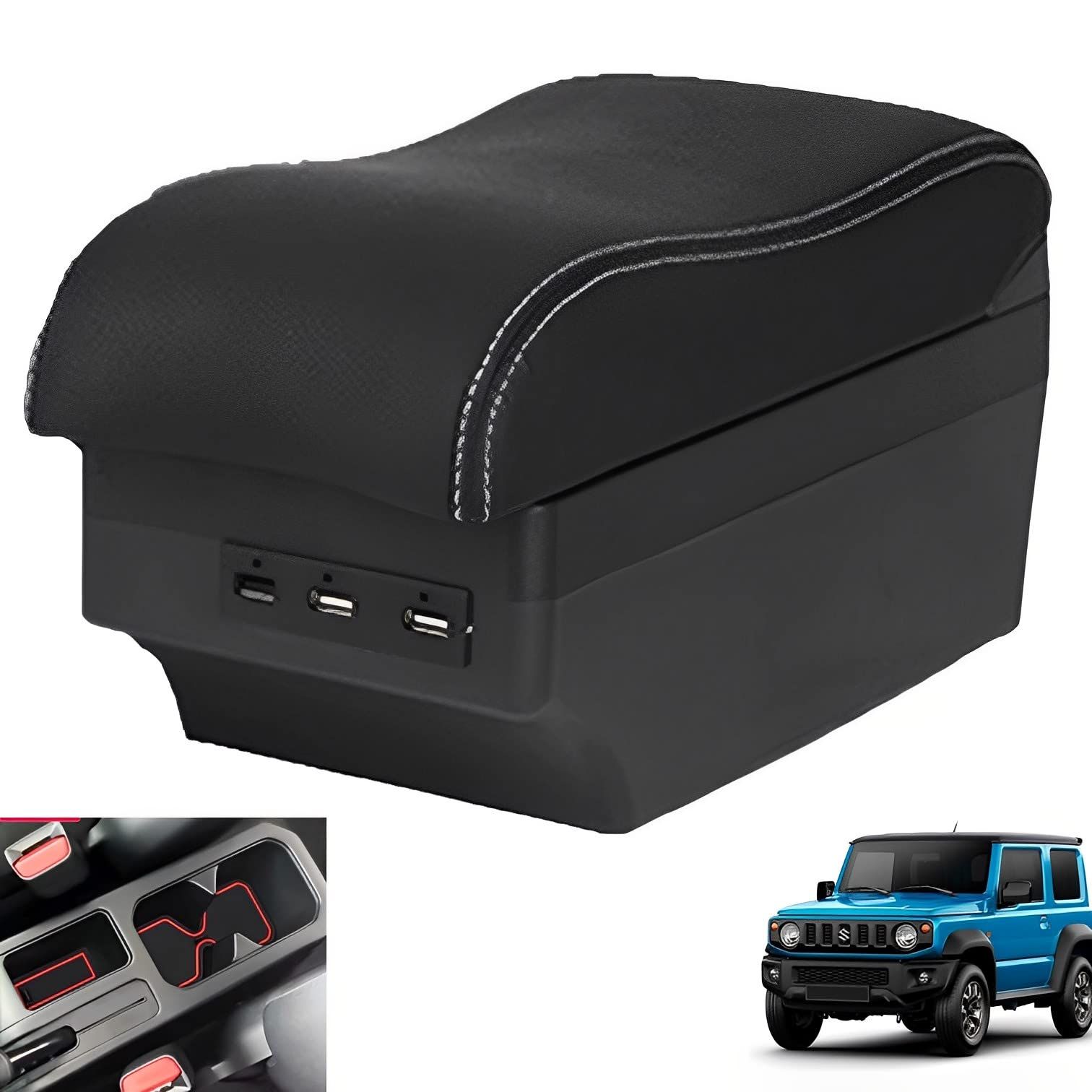 MIMIA スズキ ジムニー アームレスト コンソール ボックス 7USB ホワイト JIMNY 2019-2020 JB64 JB74 7USBポート 7USB ホワイト 7USB ホワイト
