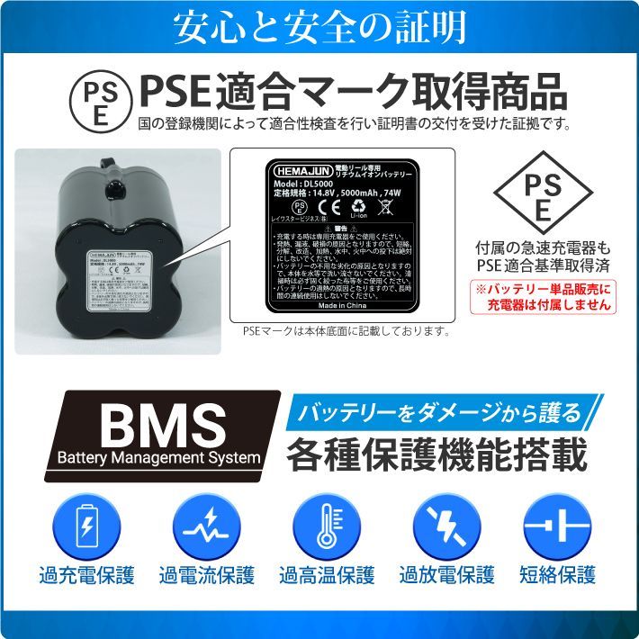 電動リール用 互換バッテリー