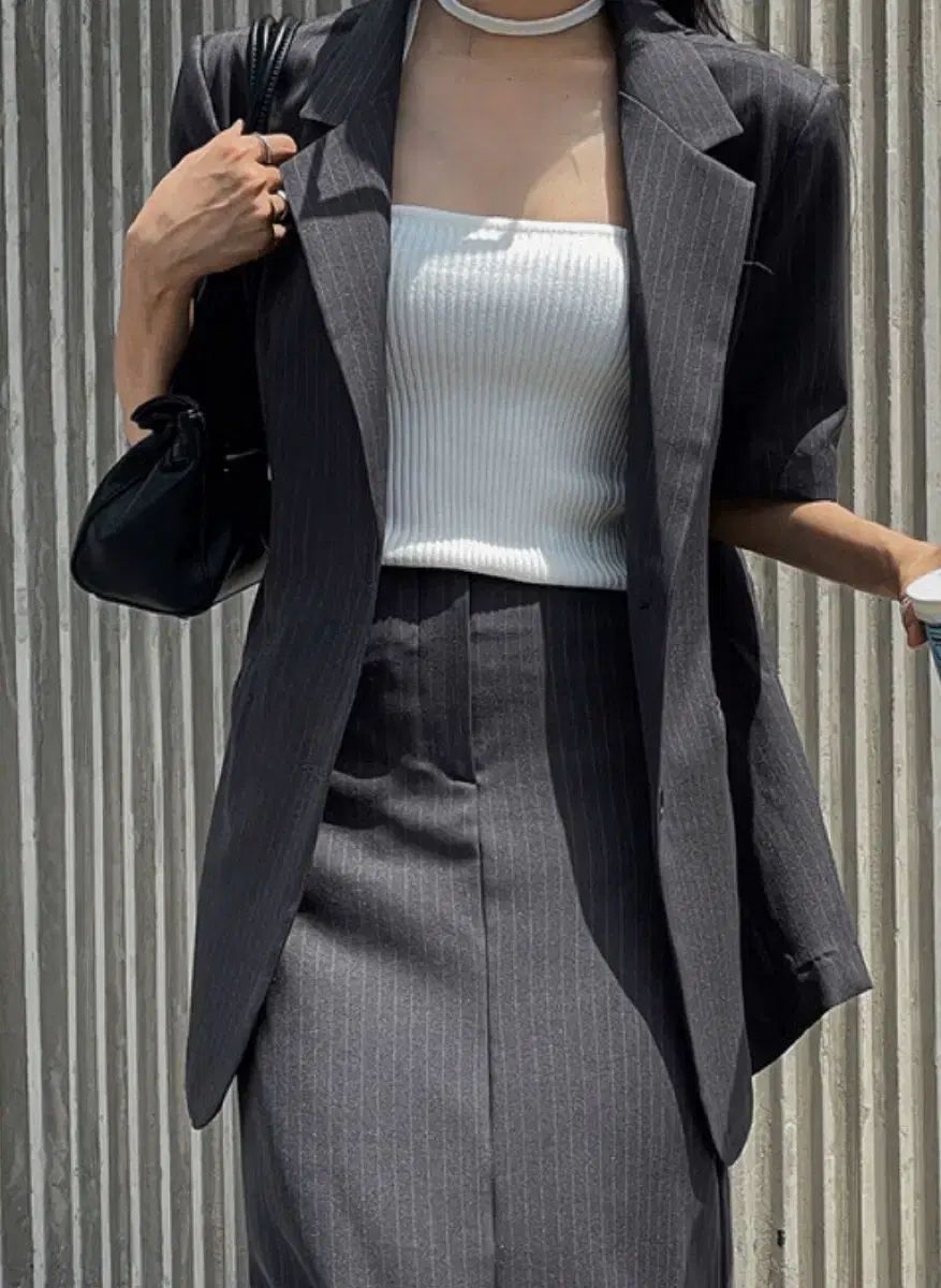 ラックナン ＿ ジャケットセットアップ グレー