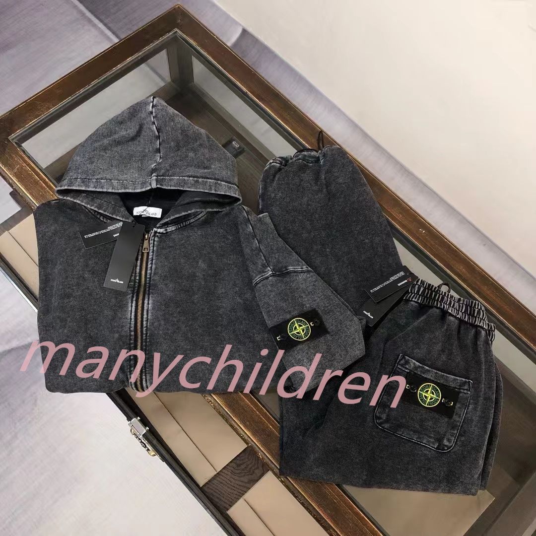 ストーンアイランド Stone island 男女兼用 フード付きジッパースウェットシャツパンツスーツ 上下セット セットアップ