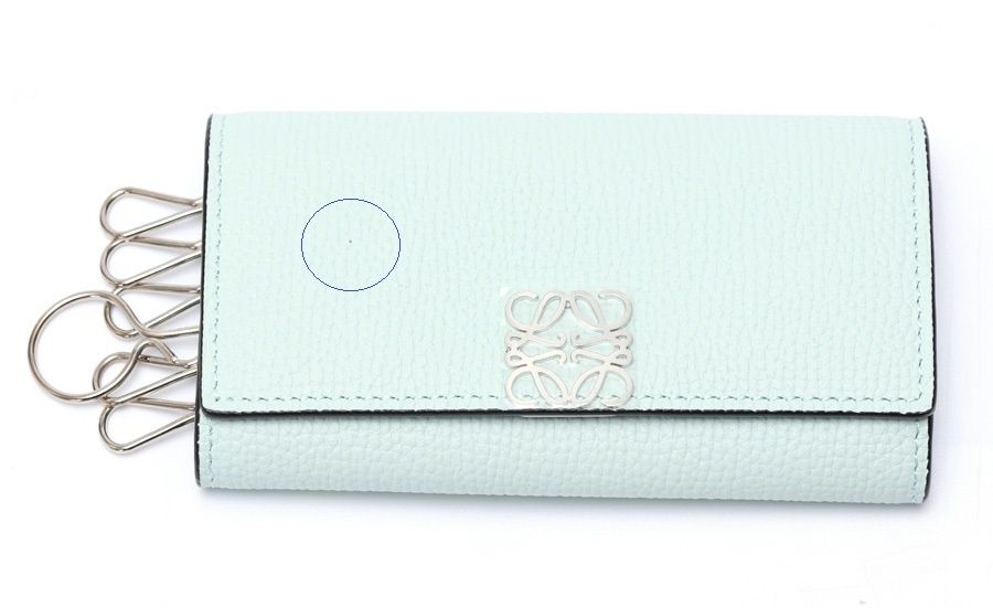 新品 LOEWE アナグラム ネイビー レザー キーケース ペブルグレインカーフ LOEWE】ロエベ アナグラム キーケース ペブルグレインカーフ