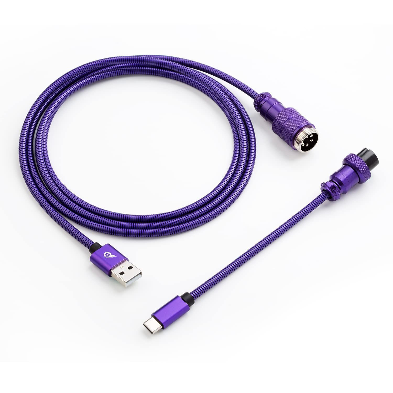 【人気商品】ストレート ステンレススチール USB Cケーブル ゲーミングキーボード用 304 メカニカルキーボードケーブル 取り外し可能なメタルアビエーター付き Pro コンピューターキーボード