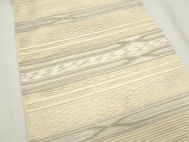 平和屋着物＊夏物 絽綴れ 八寸名古屋帯 横段吉祥文 金銀糸 正絹 逸品