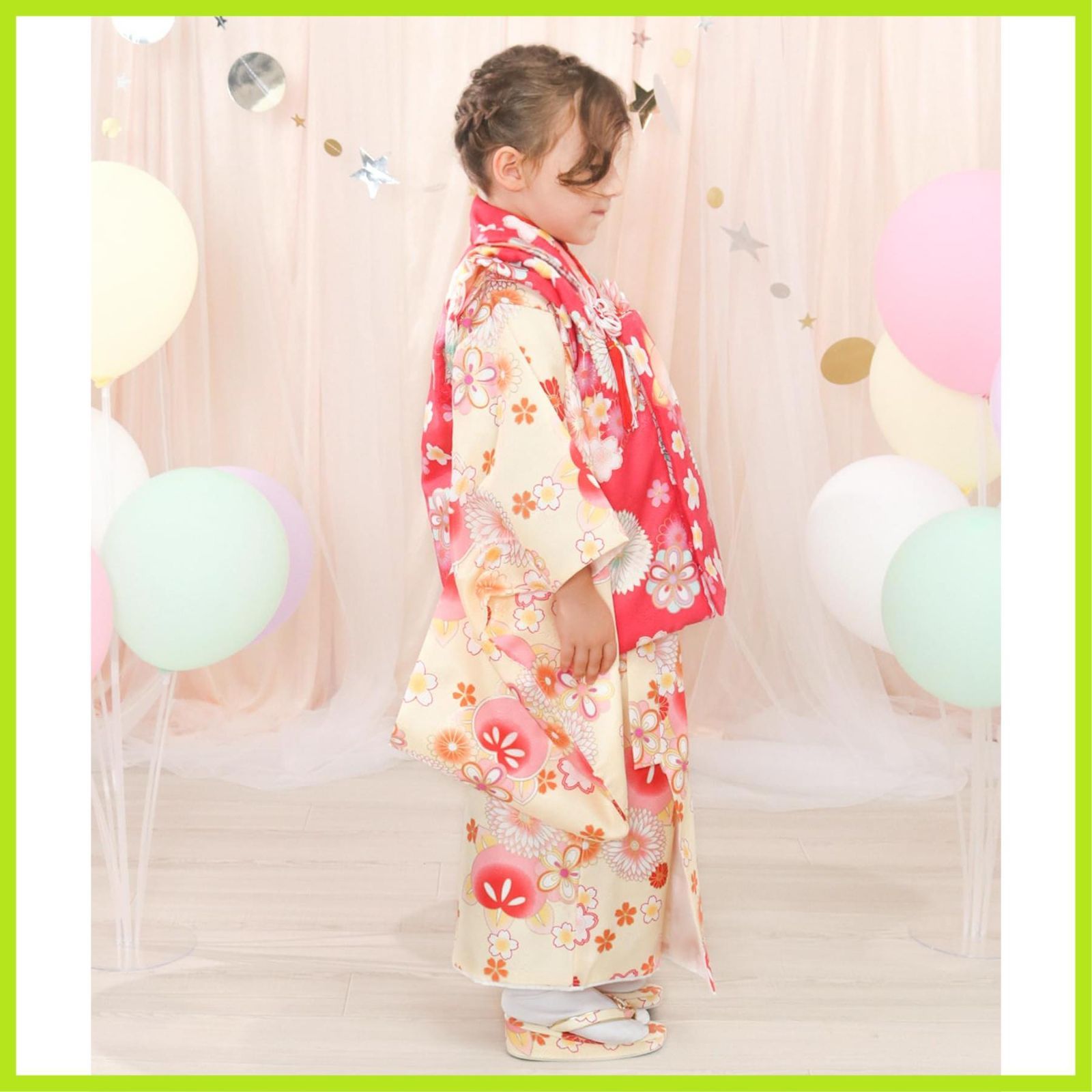 大人気 被布 小物 セット フルセット 着物 753 女の子 華やか 3歳 C 七五三