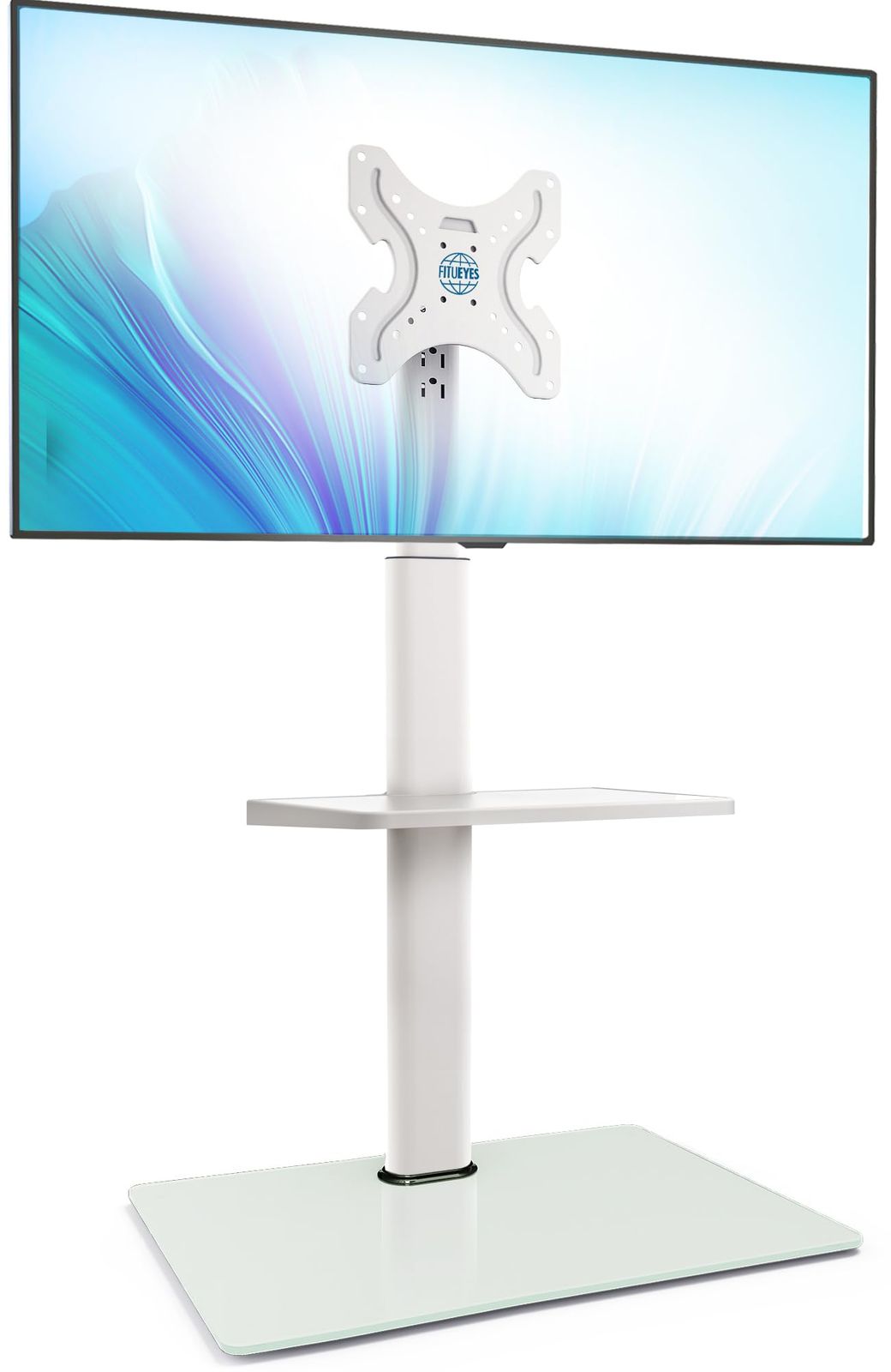 FITUEYES テレビスタンド 19～42インチ対応 壁寄せテレビスタンド 中段棚一枚付 高さ角度調節 TT204602GW