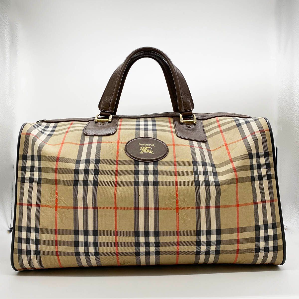 【大容量】Burberrys バーバリー ボストンバッグ ホースロゴ キャンバス Burberrys バーバリーズ ボストンバッグ ノバチェック シャドーホース