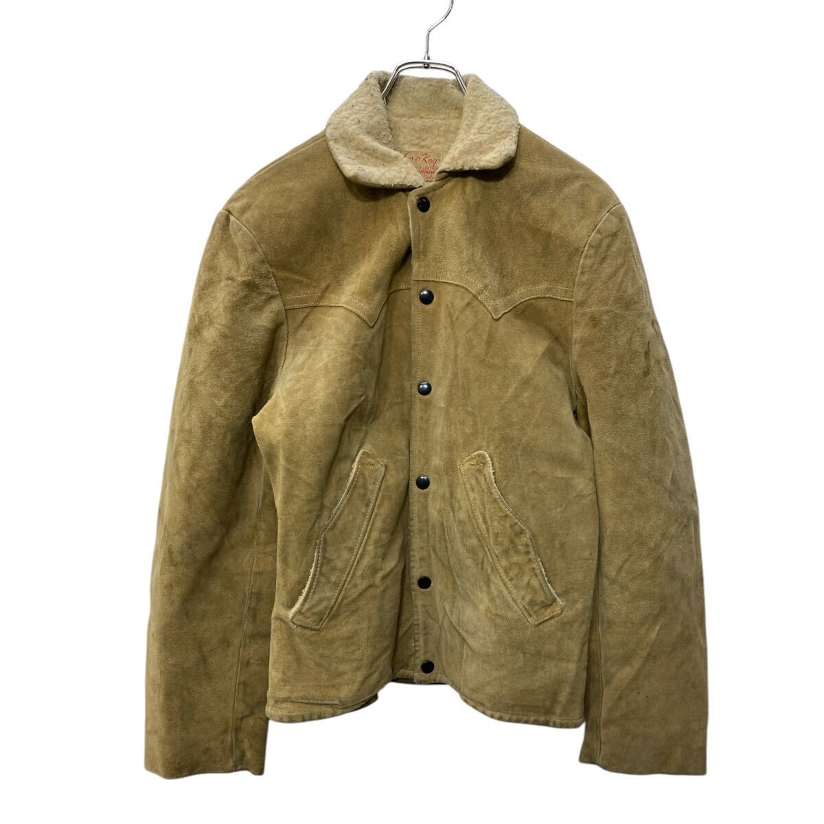 Jo-o-Kay スウェードジャケット Mサイズ位 60年代 ウエストヨーク ベージュ 古着卸 アメリカ仕入 a704-5320