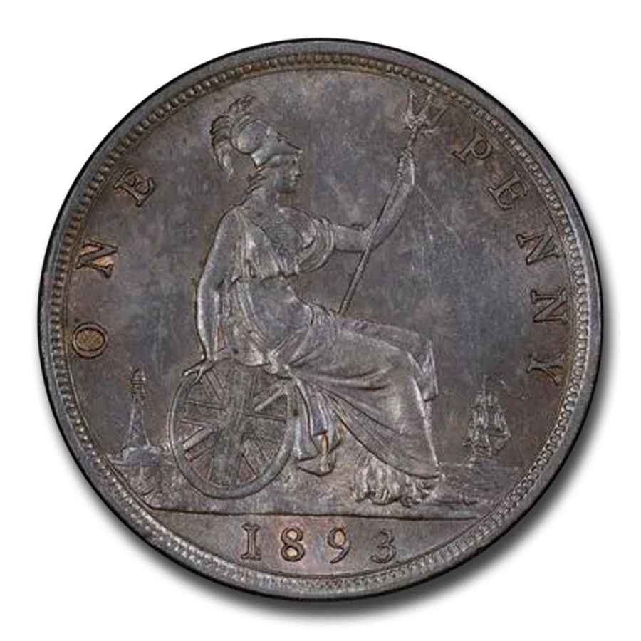 1893 Great Britain Penny Victoria MS-62 PCGS Brown