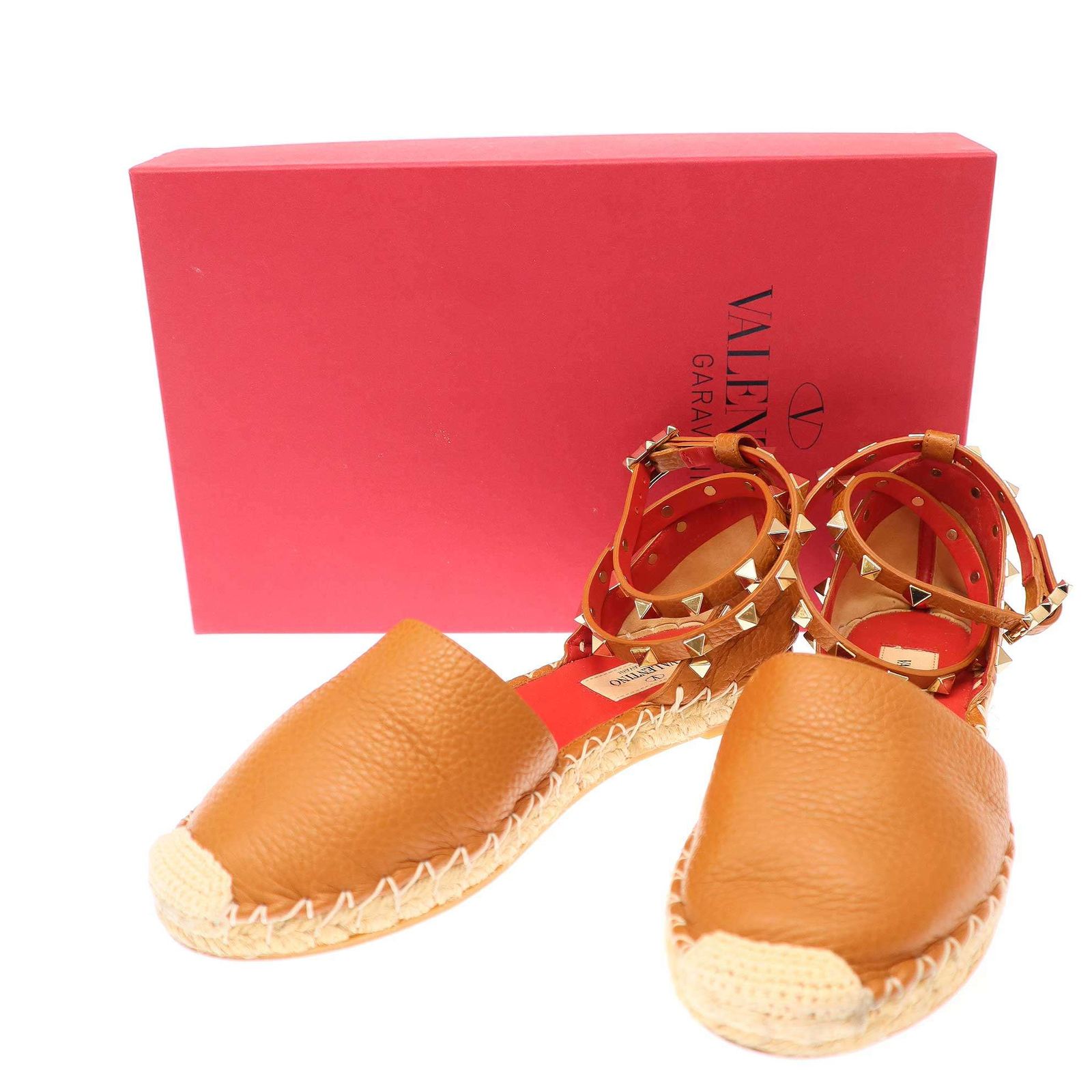 VALENTINO ヴァレンティノ アンクルスタッズエスパドリーユサンダル 