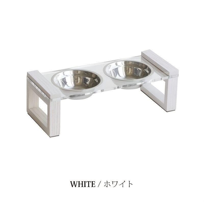 発送1セットのPetRime高架犬用ボウル アクリルスタンドと木製脚付きの2つのステンレス製ボウル 犬用の透明給餌ステーション 小型から中型犬用のモダンな高架ペットフィーダー