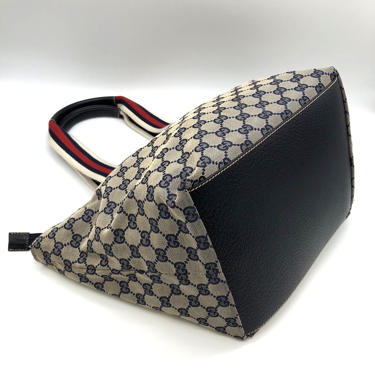GUCCI グッチ 131230 トートバッグ ネイビー 紺 GGキャンバス/レザー