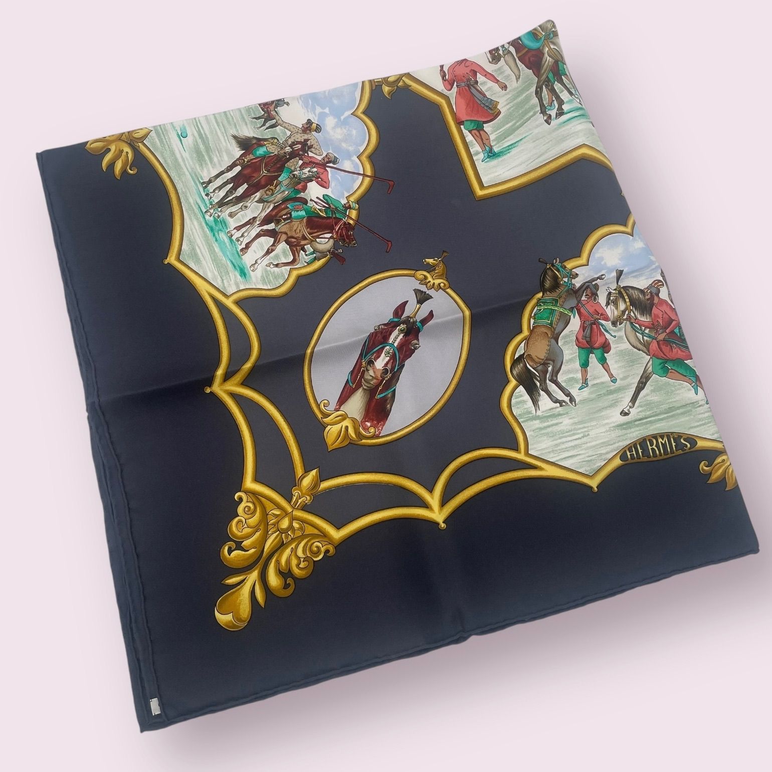 HERMES エルメス カレ90 LES CHEVAUX DES MOGHOLS ムガル王朝の