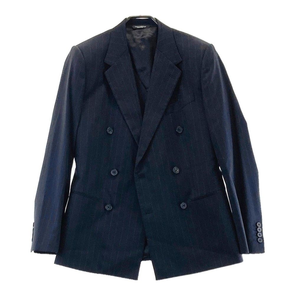 DOLCE u0026 GABBANA ドルチェ アンド ガッバーナ  3ピース ダブルスーツ セットアップ ピンストライプ ネイビー系 46 [240003001097] メンズ