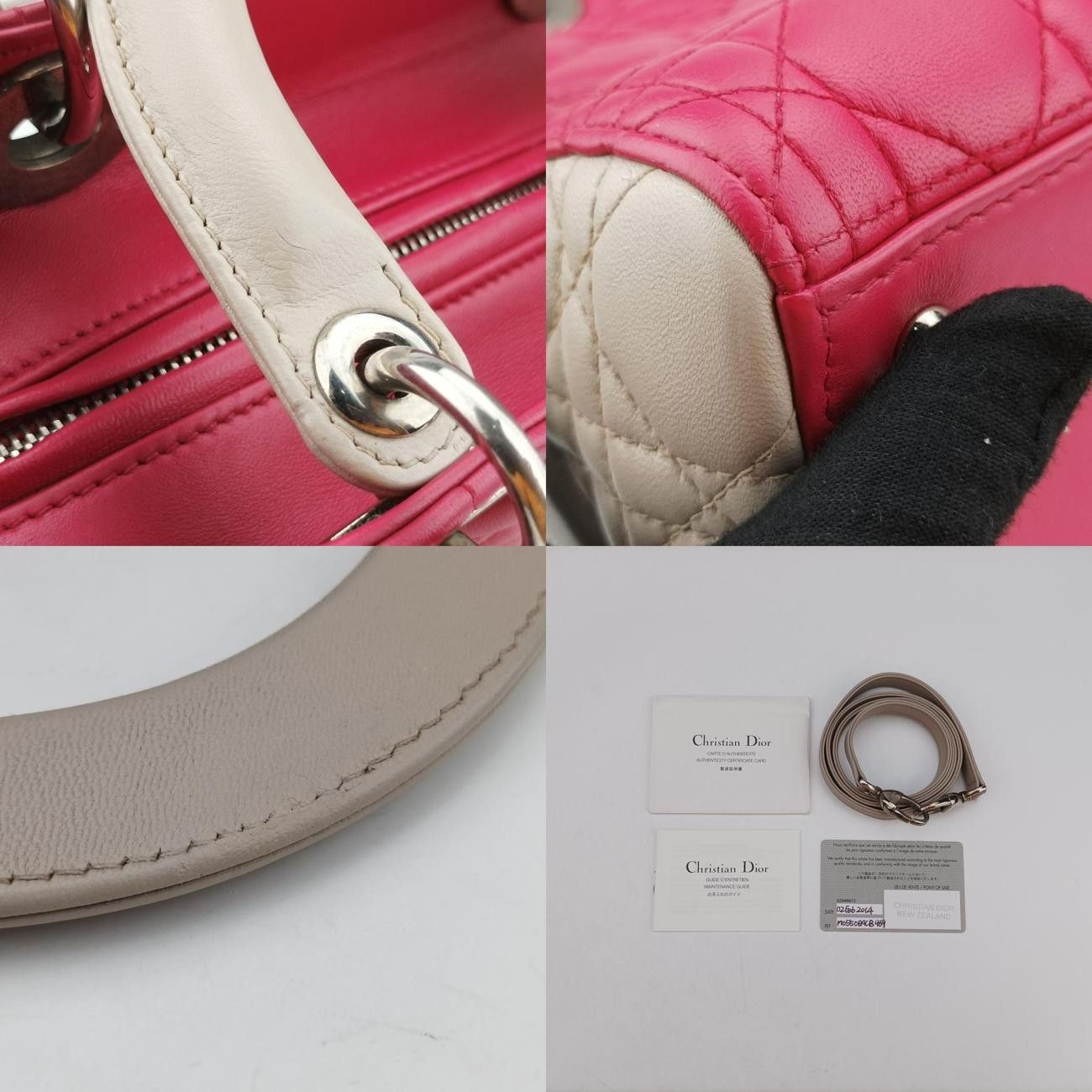 クリスチャンディオールChristian Diorレディ ディオールローズ レッド×グレーラムスキン15-BO-1123 DECORATOM_COM_BR