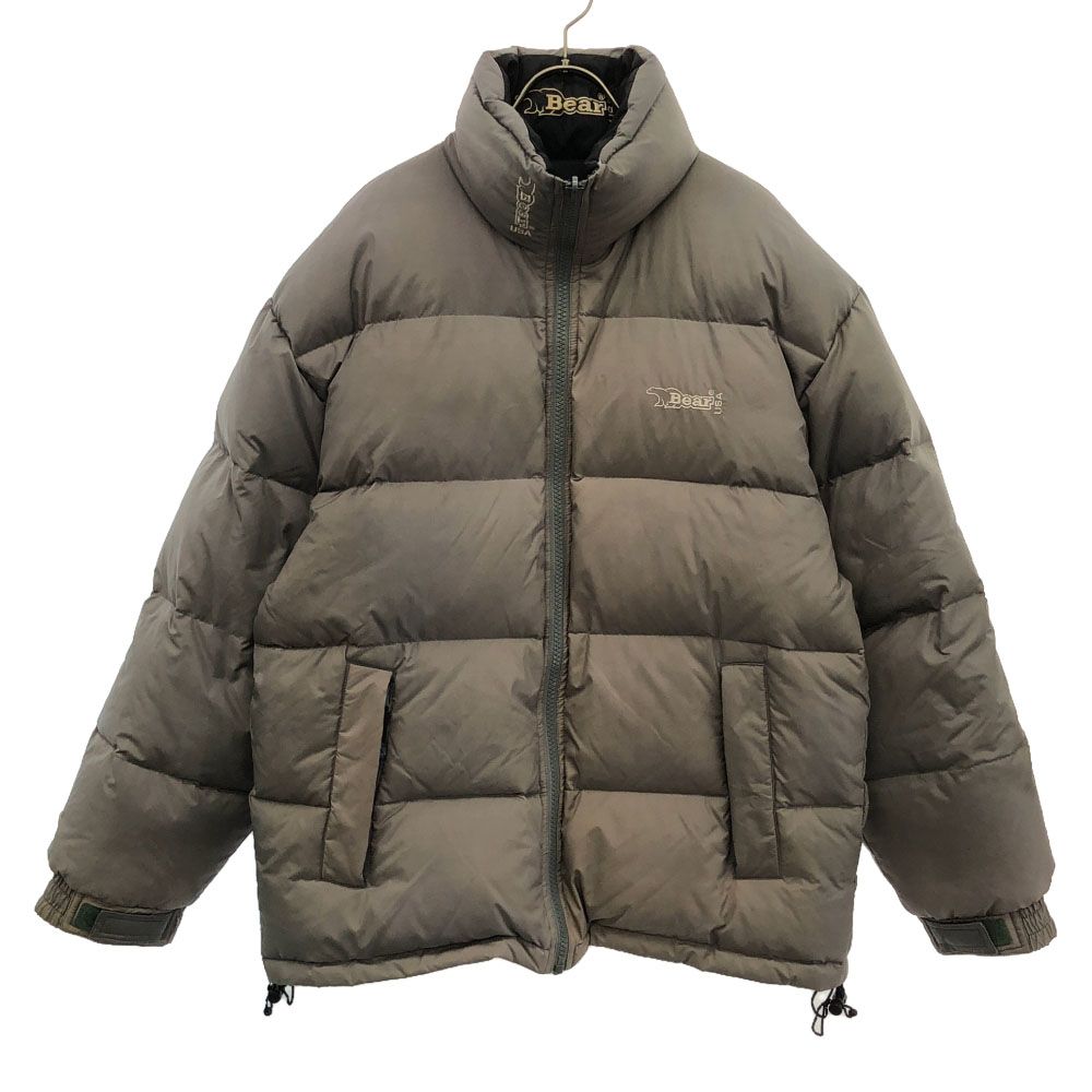 bear usa リバーシブル ダウン　ジャケット ベージュ ブラック 刺繍ロゴ ベアーユーエスエー ロゴ刺繍 リバーシブル ダウンジャケット M