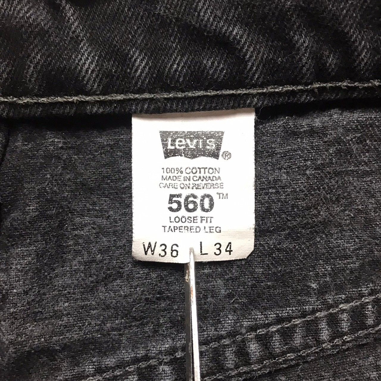 604 【Levi's 560 BLACK】W36 L34 CANADA製 ブラック ワイド バギー