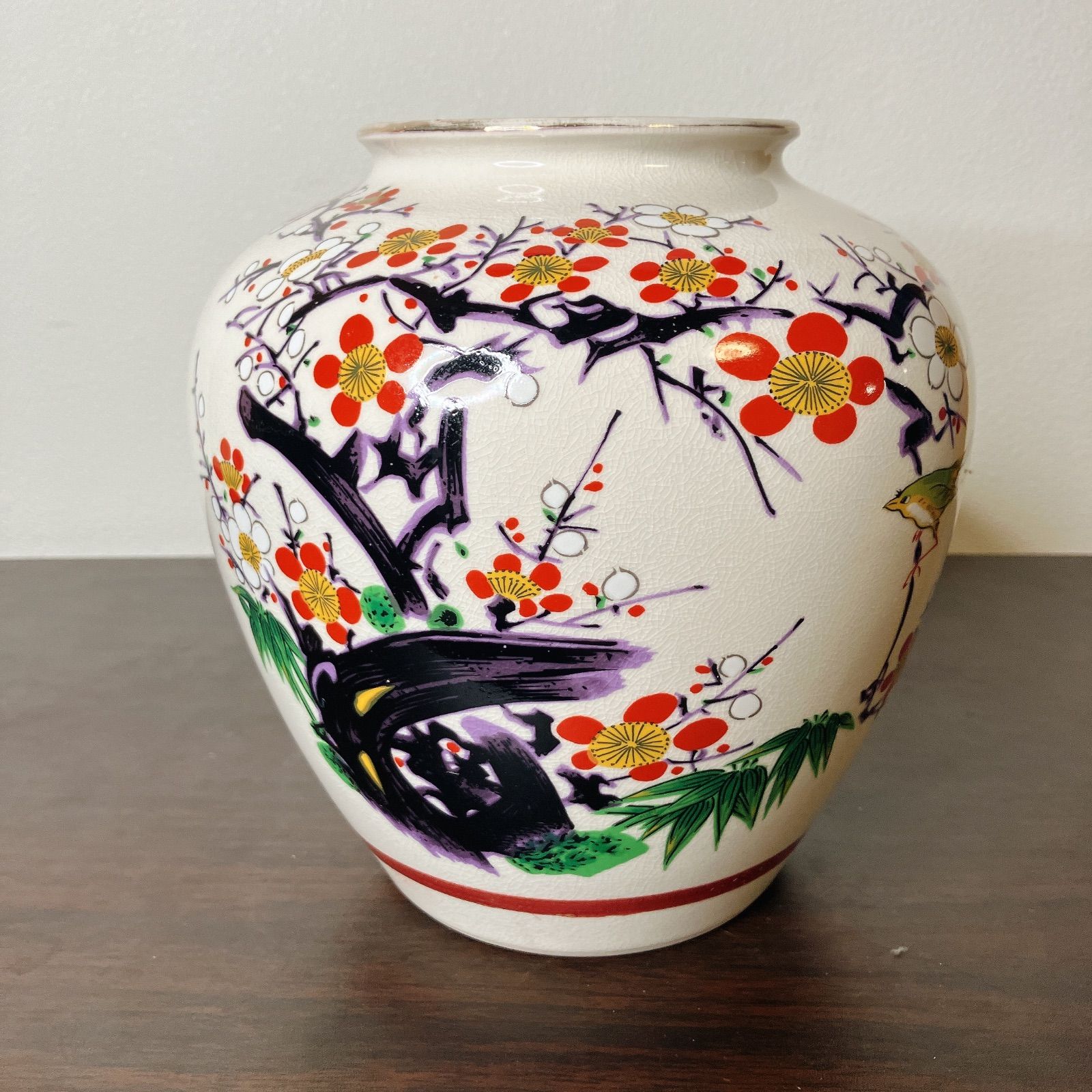 九谷焼 花器 梅図 紅梅 白梅 九谷焼 花器 梅図 紅梅 白梅 名品展 国宝