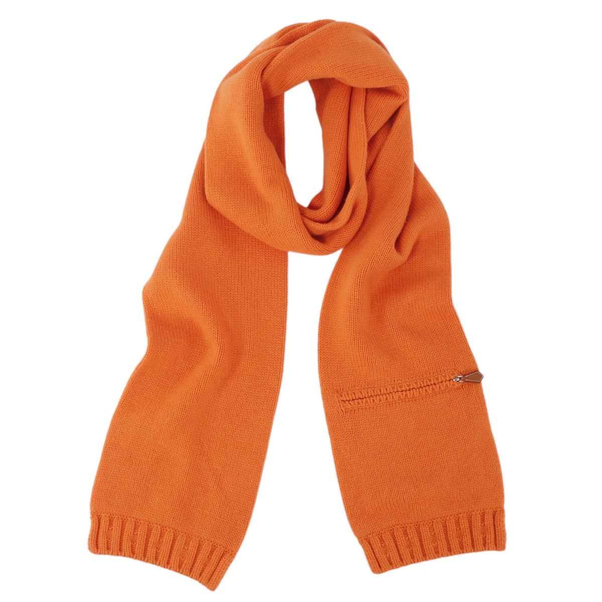美品 エルメス HERMES ニット マフラー ストール カシミヤ100％ 無地