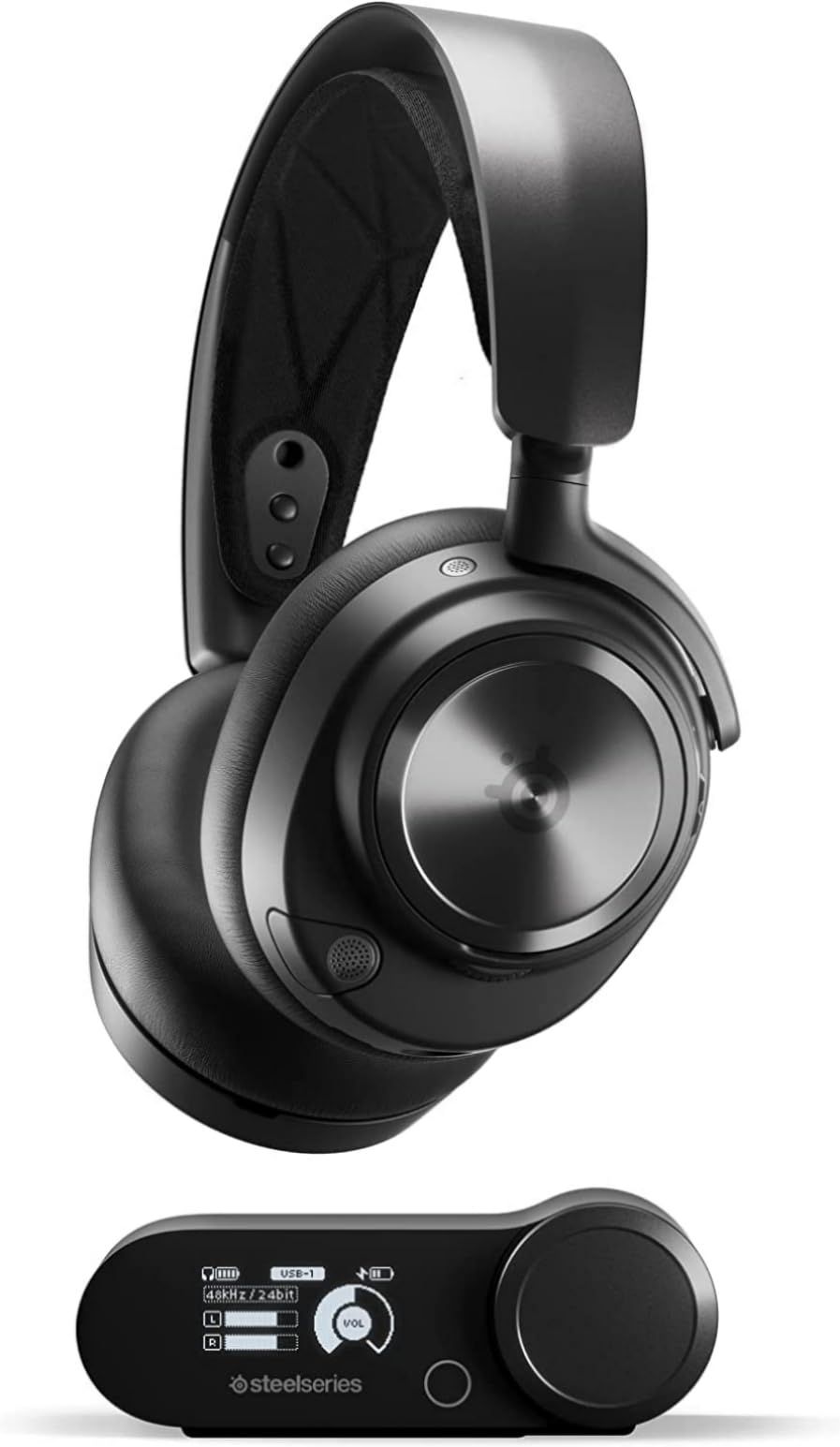 SteelSeries ゲーミングヘッドセット ヘッドホンArctis Nova Pro Wireless P 軽量 無線 ワイヤレス Playstation用 密閉型 ハイレゾ アクティブノイズキャンセリング搭載 [ブラック] [単品] [PS5/PS4用]