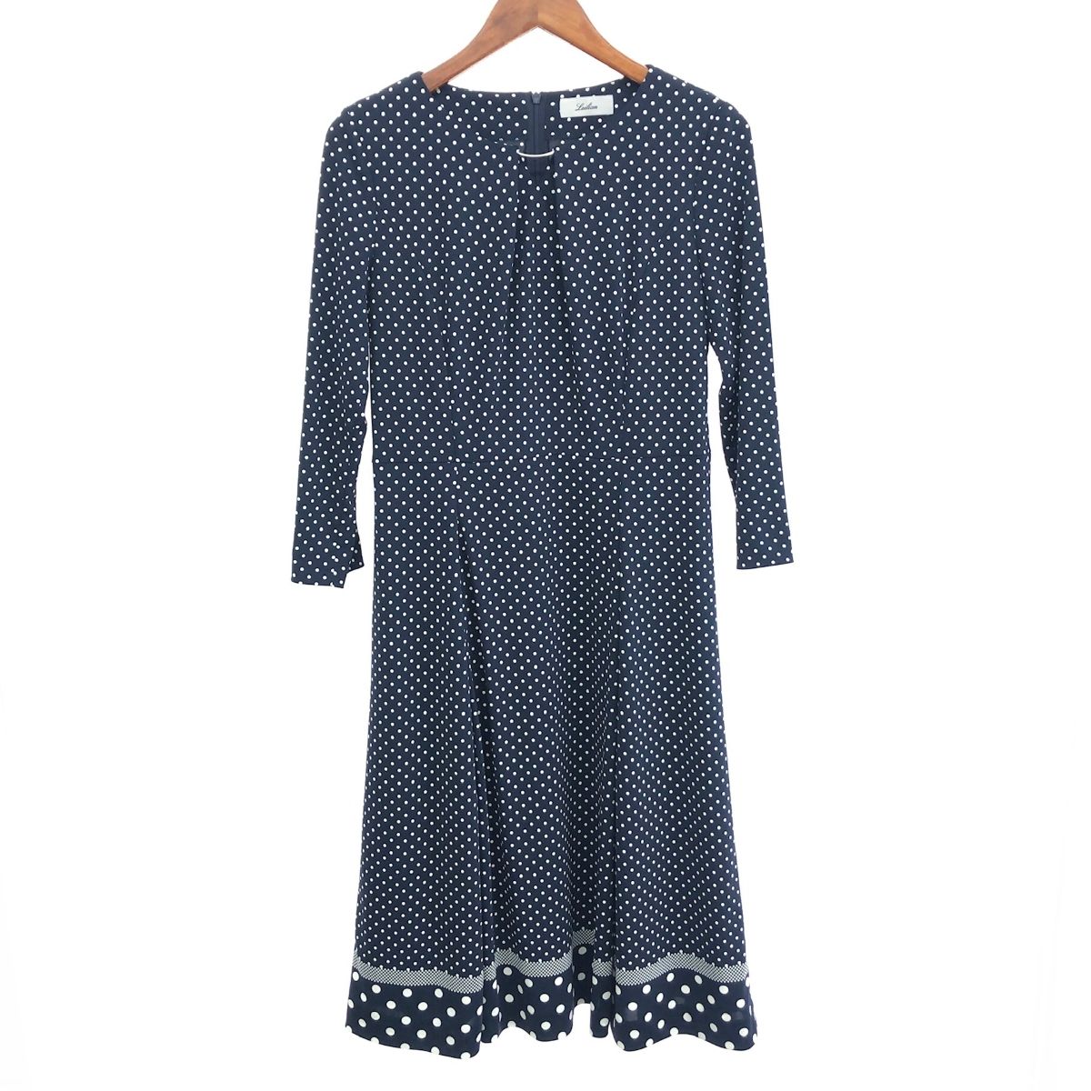 美品 LEILIAN レリアン ドット柄ロングワンピース ワンピース