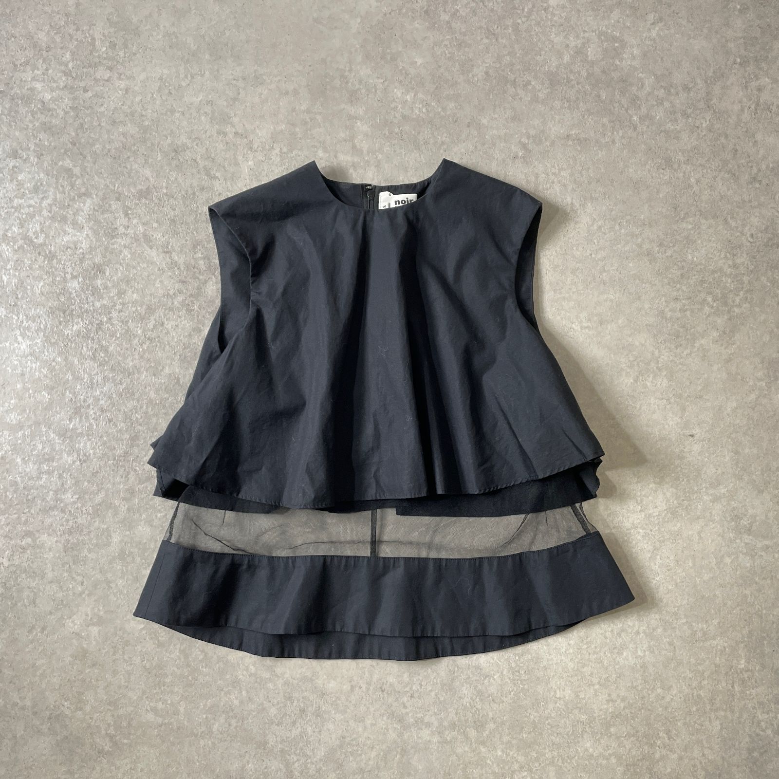 noir kei ninomiya comme des garocons メッシュ レイヤード ブラウス