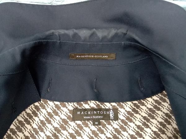 MACKINTOSH/ステンカラーコート/ゴム引きウール/裏地シルク/裏地総柄