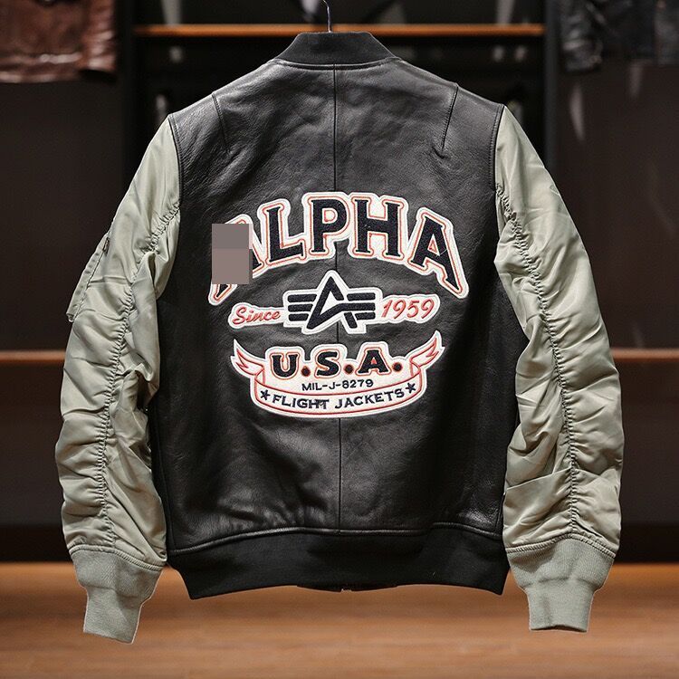 ALPHA INDUSTRIES 山羊革 フライトジャケット 黒 S - ジャケット・アウター