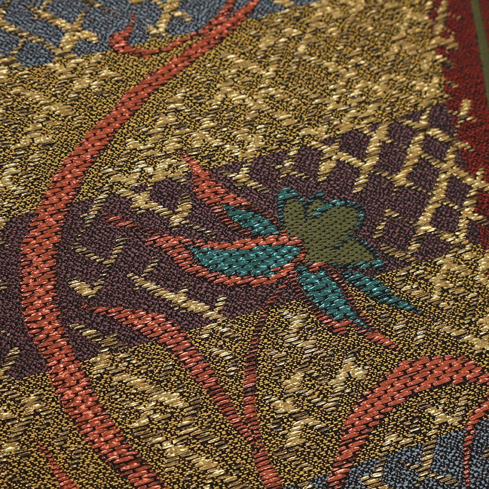 名古屋帯 ］正絹 更紗 さらさ 花唐草 草花 おしゃれ着 着物 呉服 和装