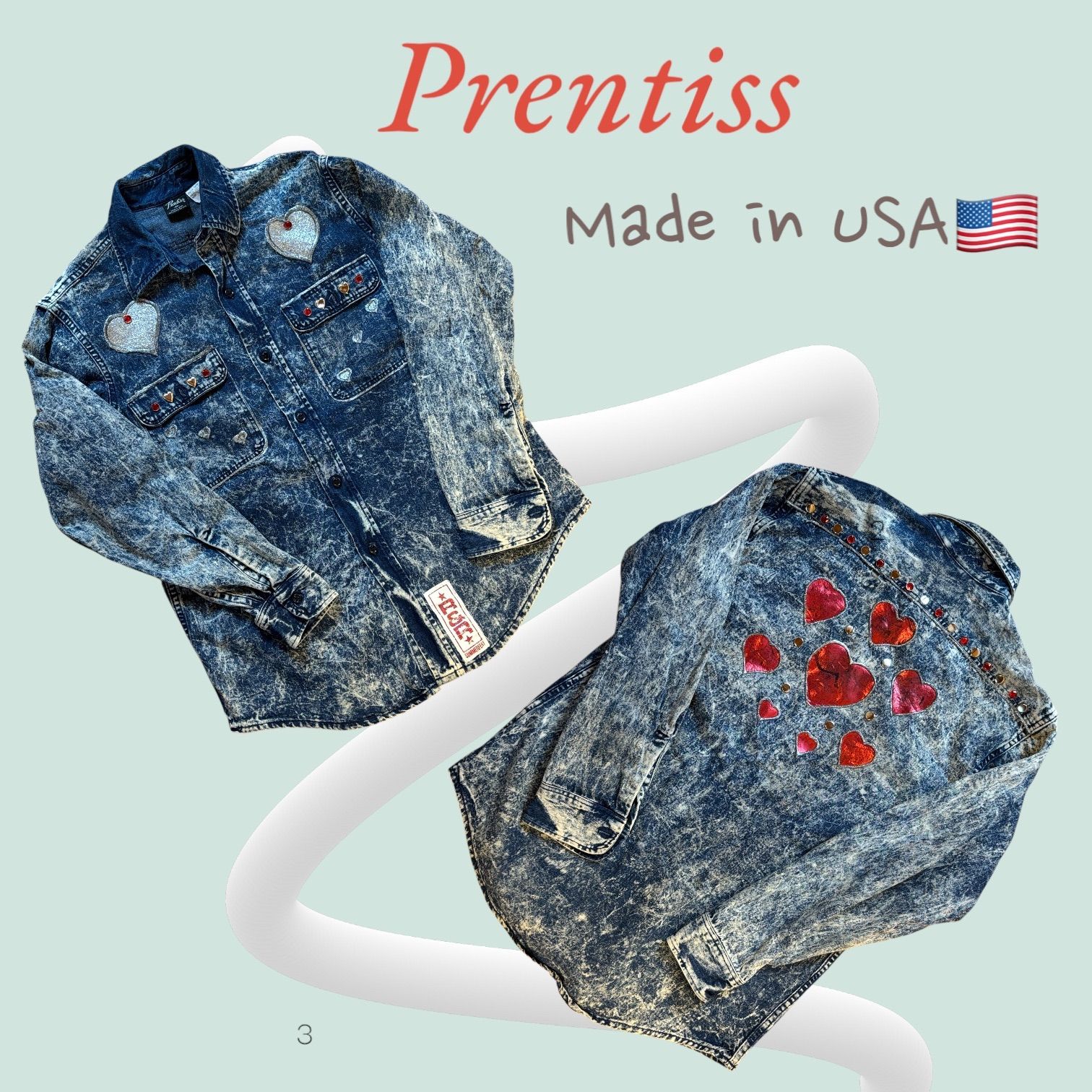 Prentiss デニムシャツ ハート ユニセックス