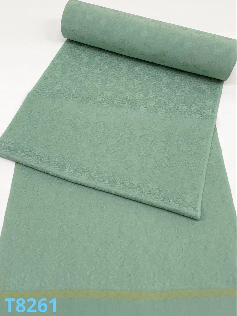 色無地 紋意匠 南天文様 八掛付き 正絹 反物